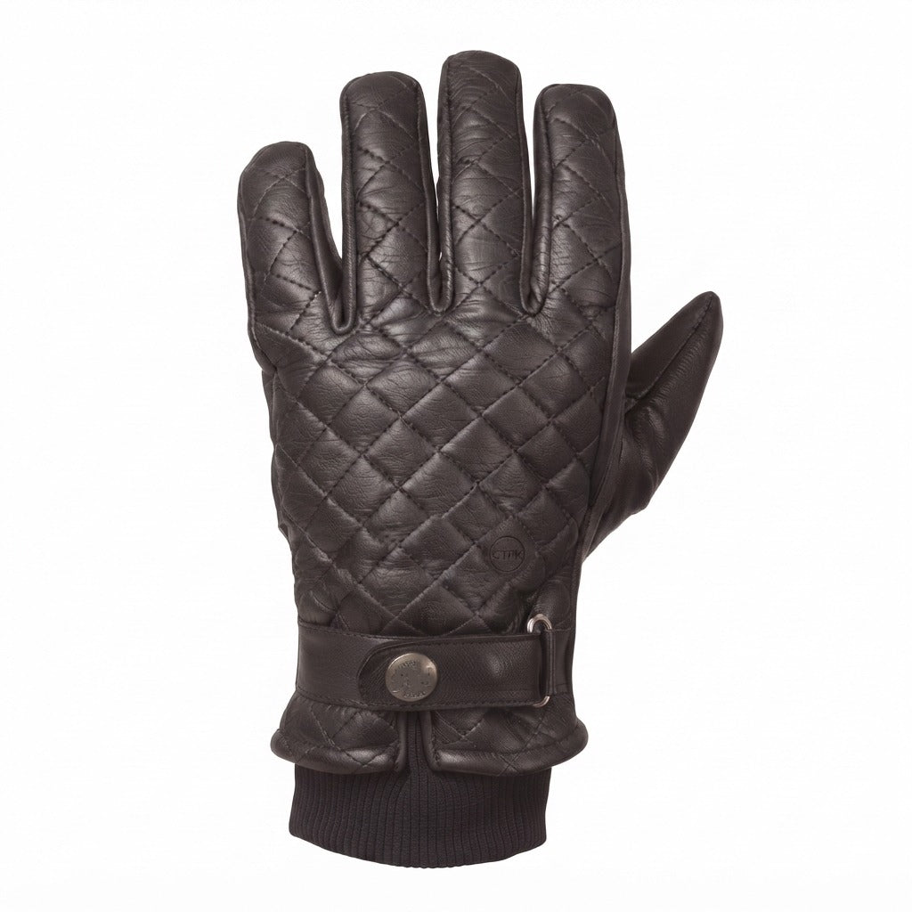 Snow Fire Leather – brown Genuine Leather Winter Gloves with Fur Cuff