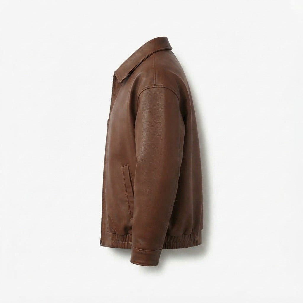 Snow Fire Men’s Premium Brown Genuine Leather Jacket