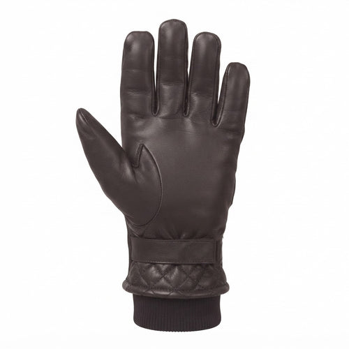Snow Fire Leather – brown Genuine Leather Winter Gloves with Fur Cuff