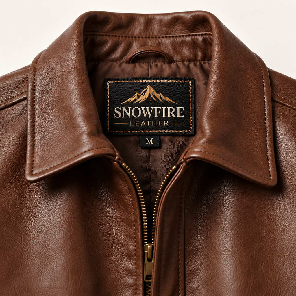 Snow Fire Men’s Premium Brown Genuine Leather Jacket