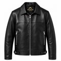 Snowfire Leather Classic Black Genuine Leather Jacket