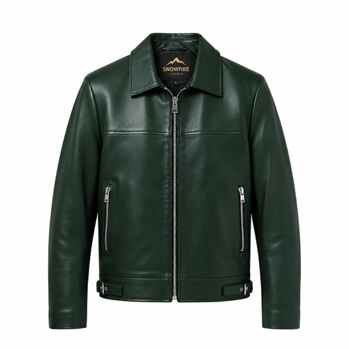 Snowfire Leather Classic Black Genuine Leather Jacket