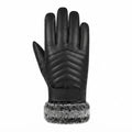Snow Fire Leather – Black Genuine Leather Winter Gloves with Fur Cuff